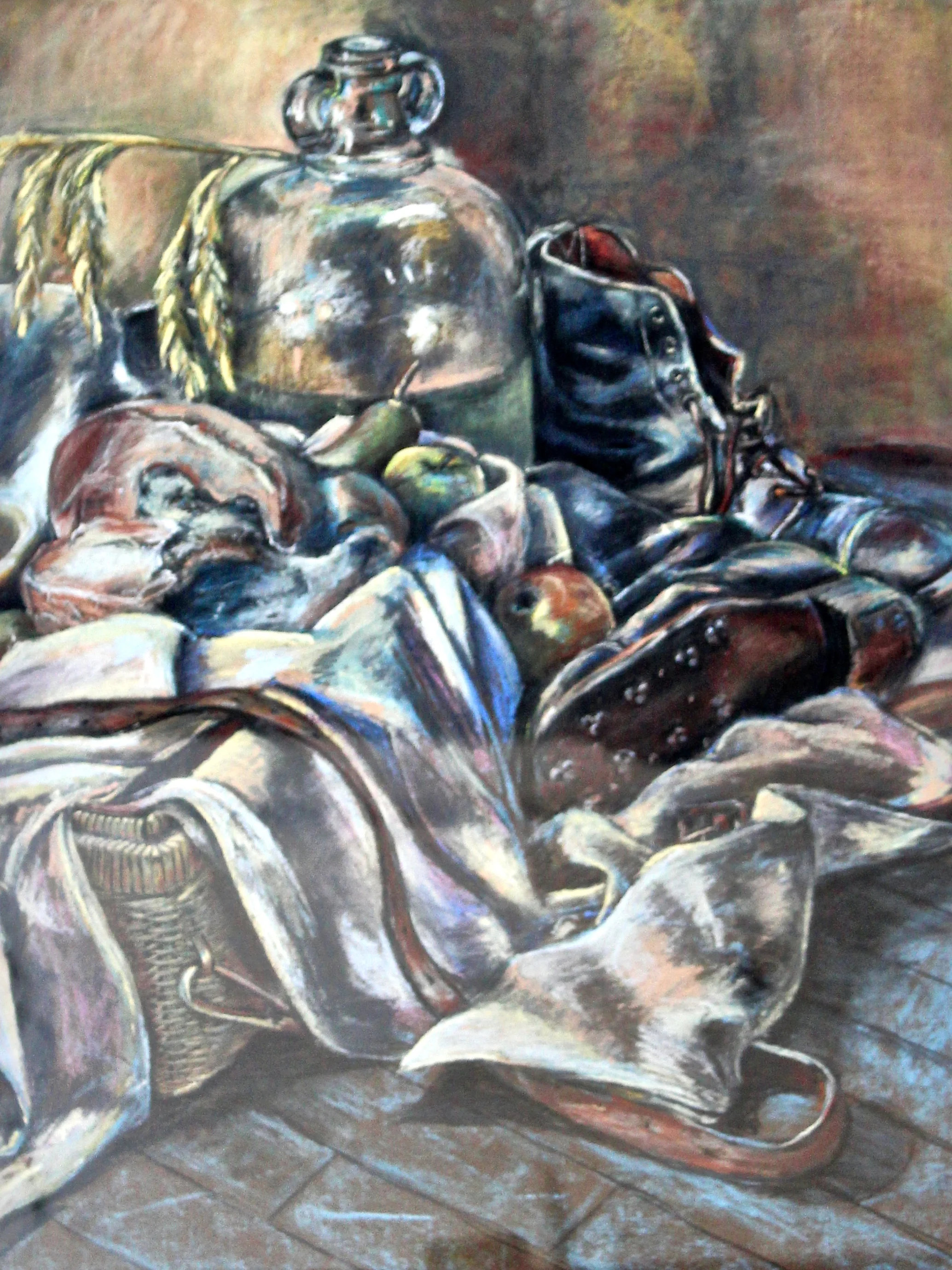 A Level Exam - 1986 pastel on paper 58cm x 74cm