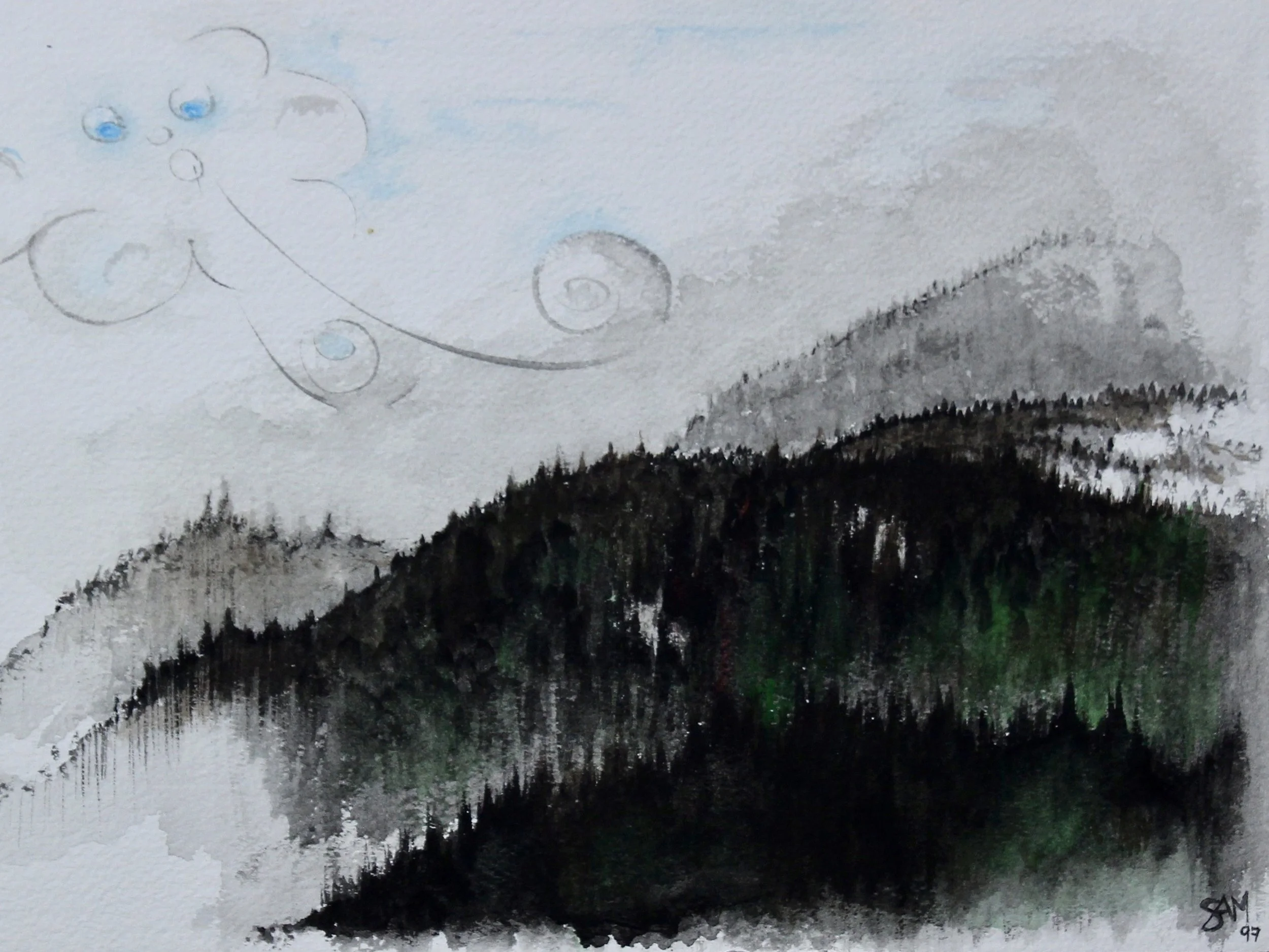 Barscobe Christmas 1 - 2004 watercolour on paper 20cm x 26cm