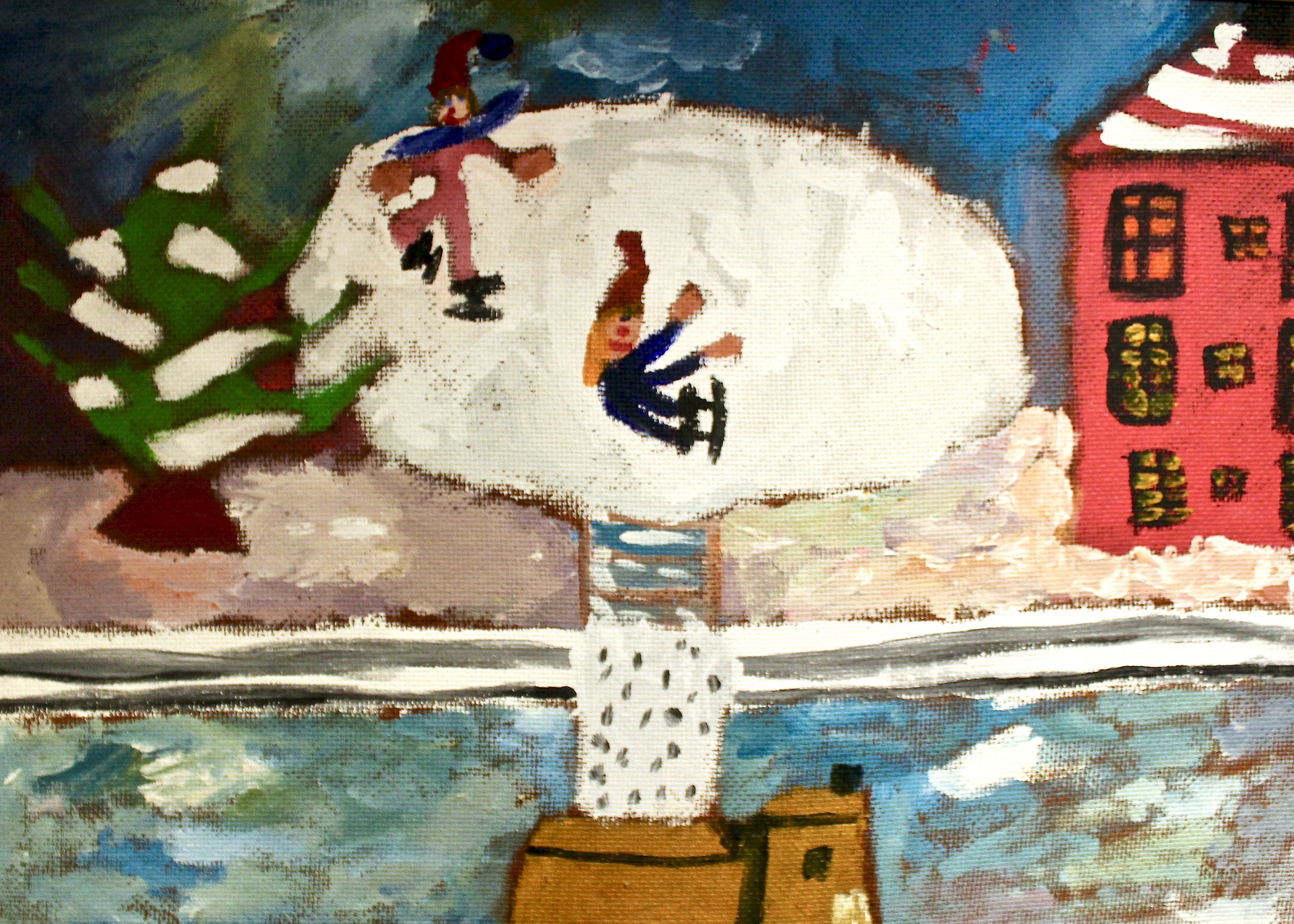 Fell Down Skating - 1976 acrylic on canvas 38cm x 53cm