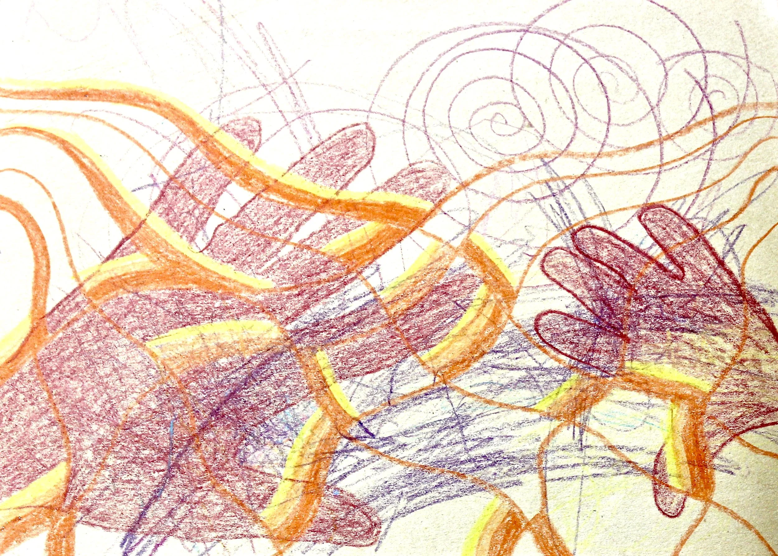 You and I Touch - 1999 crayon on paper 20cm x 26cm