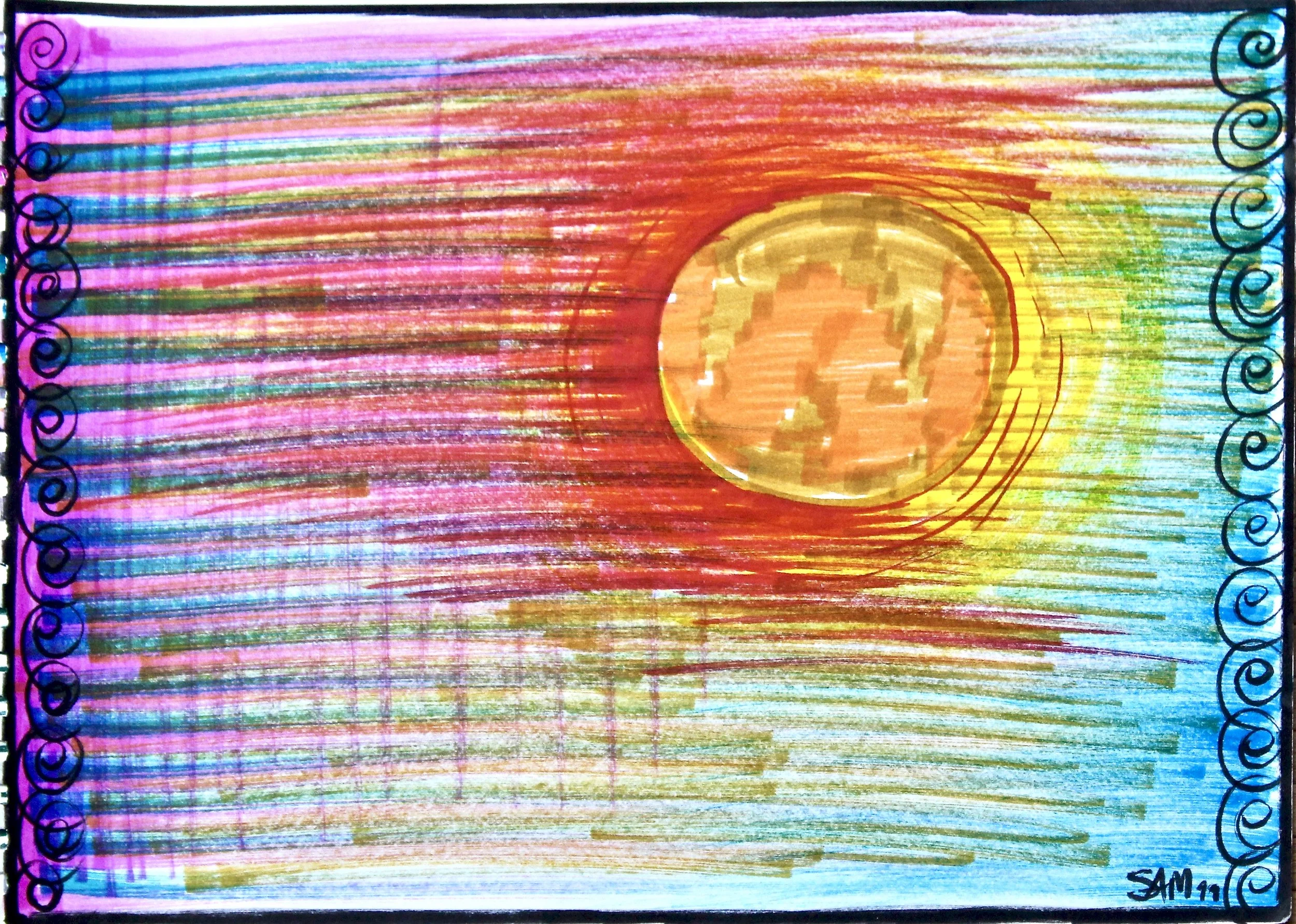 My Flag- 1988 coloured marker on paper 20cm x 26cm