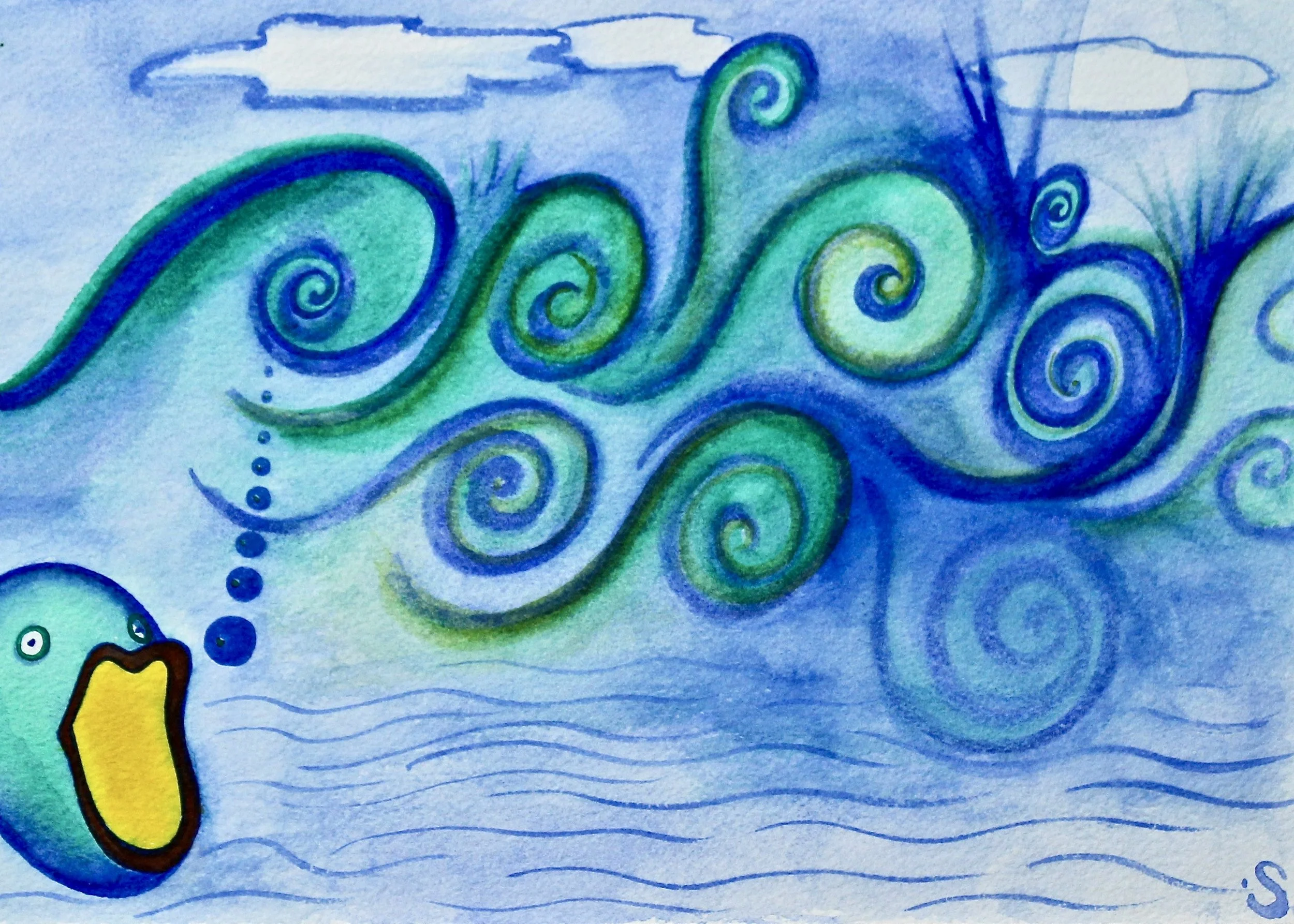 Angle Me a Dream One Day - 2011 watercolour on paper 20cm x 26cm