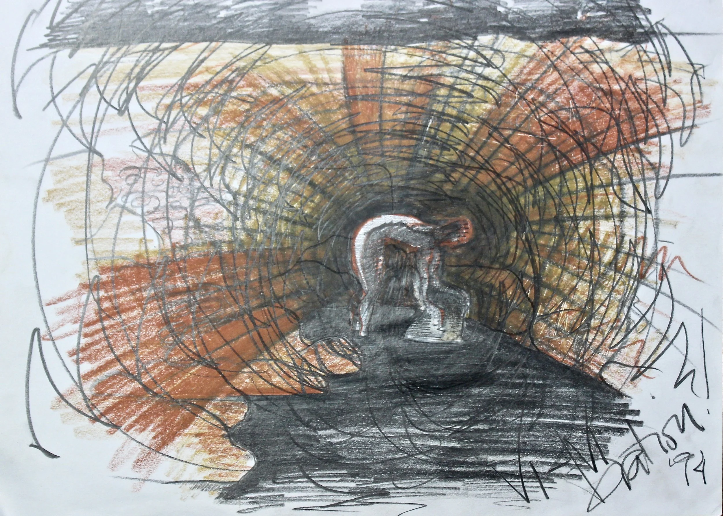 In I Go - 1994 pencil on paper 20cm x 26m