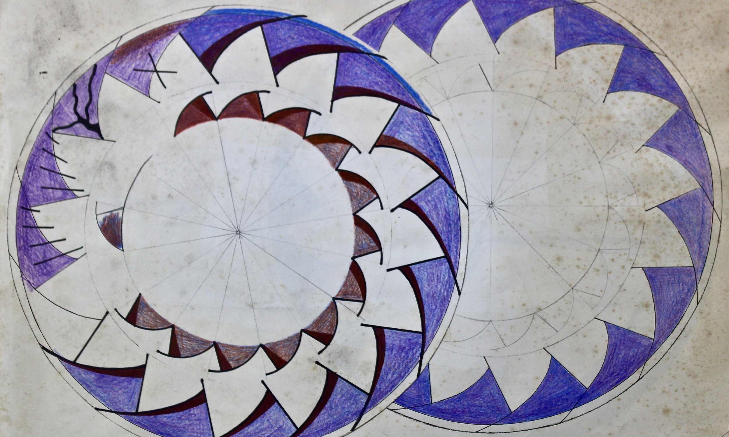 Aztec Plate Design - 1991 ink and pencil on paper 30cm x 60cm