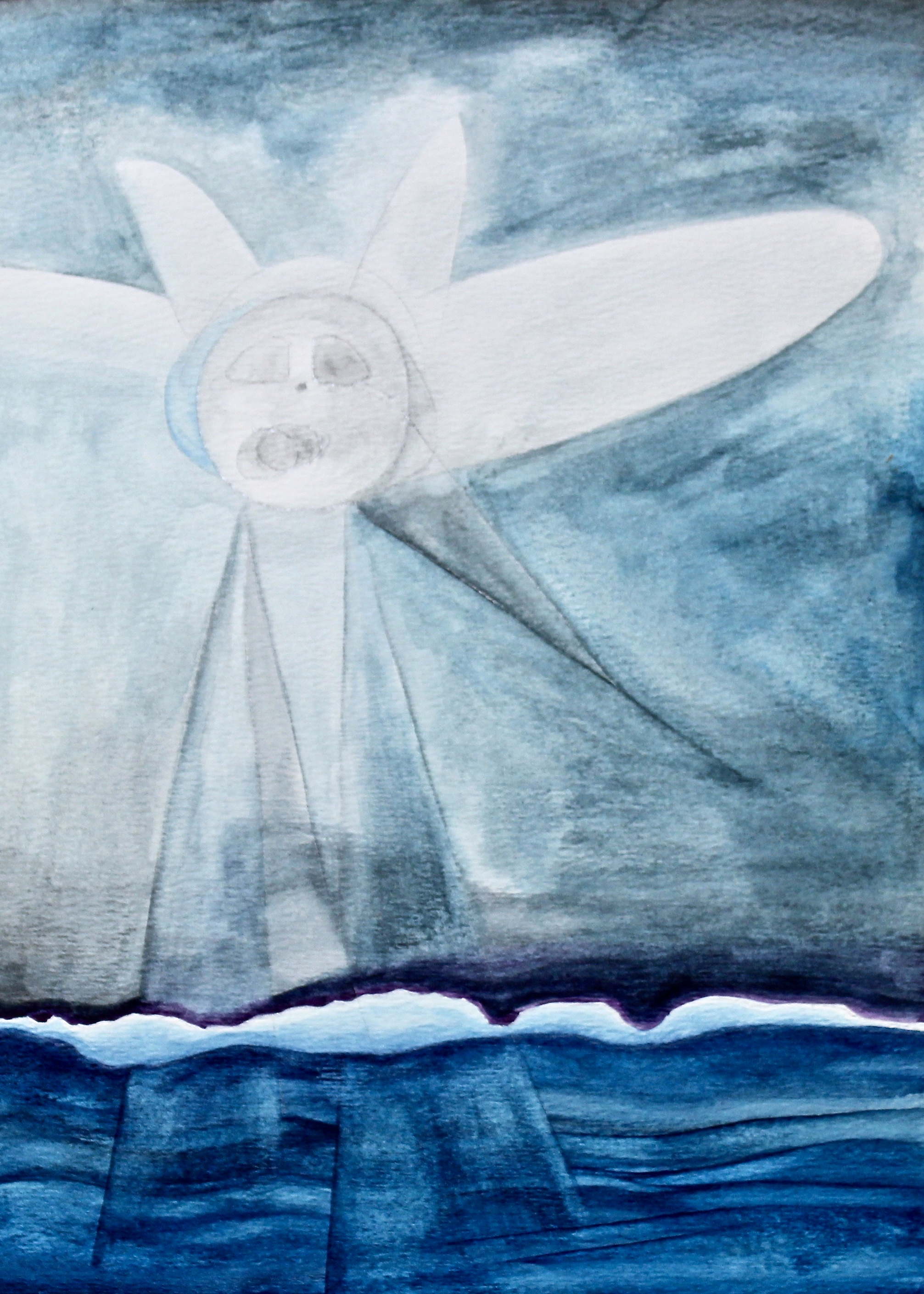 Clouds Shine Too - 1996 watercolour on paper 10cm x 26cm