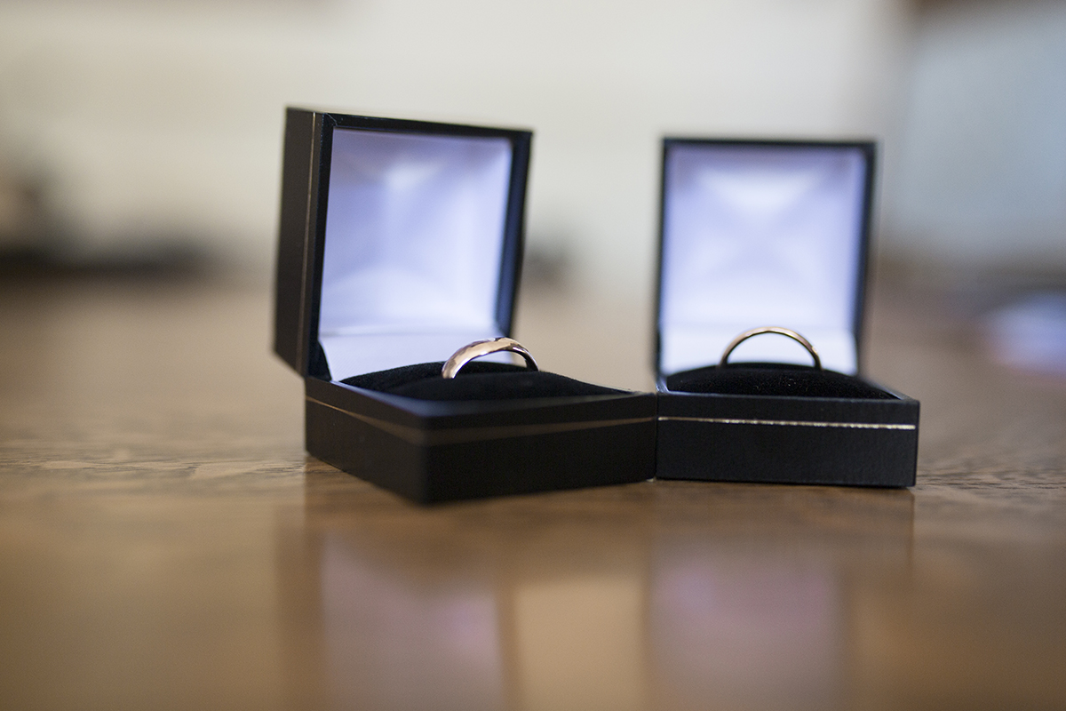 wedding rings in their boxes Sophie Lake Photography