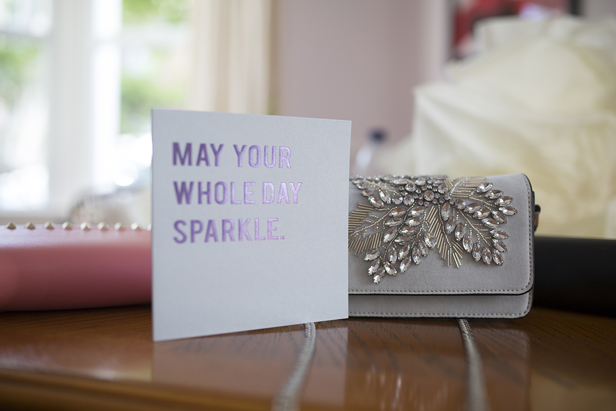 wedding bag and greeting card