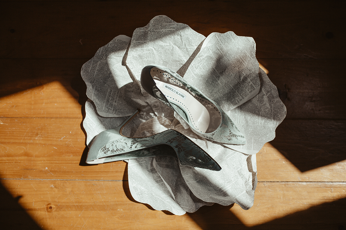 Brides wedding shoes Sophie Lake Photography