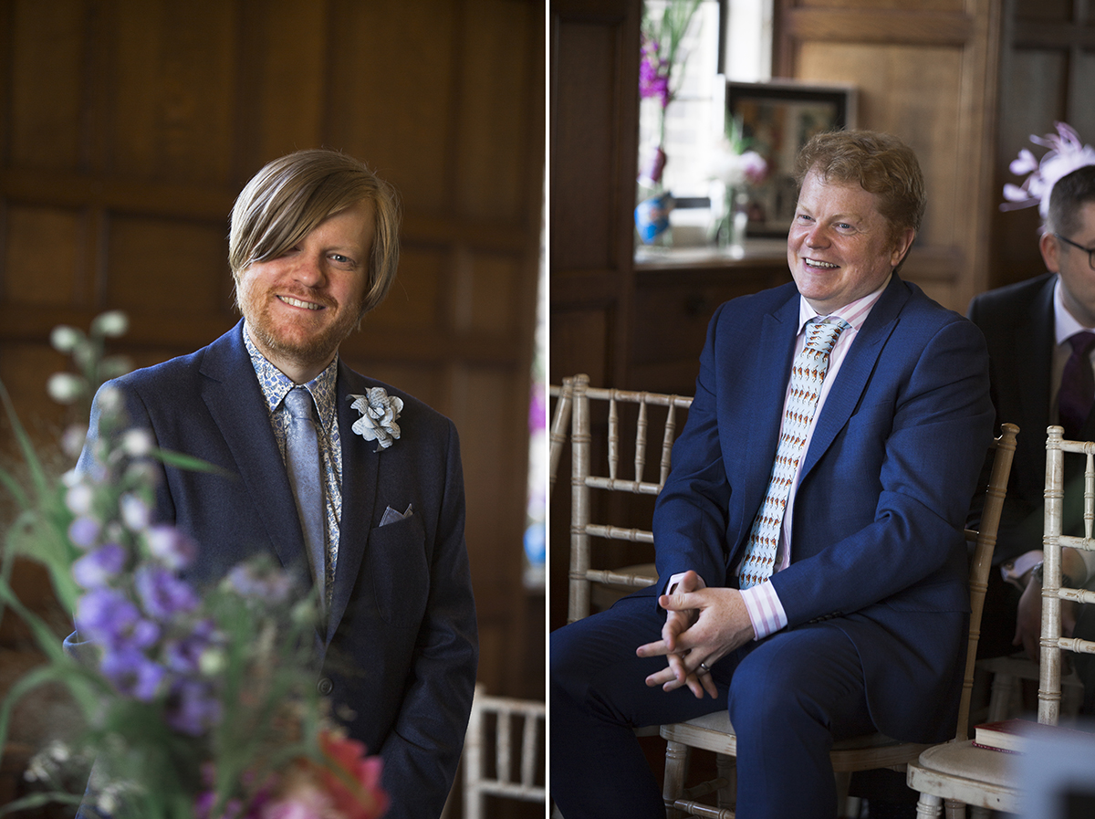 Groom and best man laughing Sophie Lake Photography