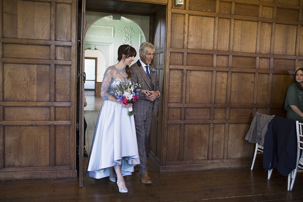 Bride and father walking down the aisle Sophie Lake Photography