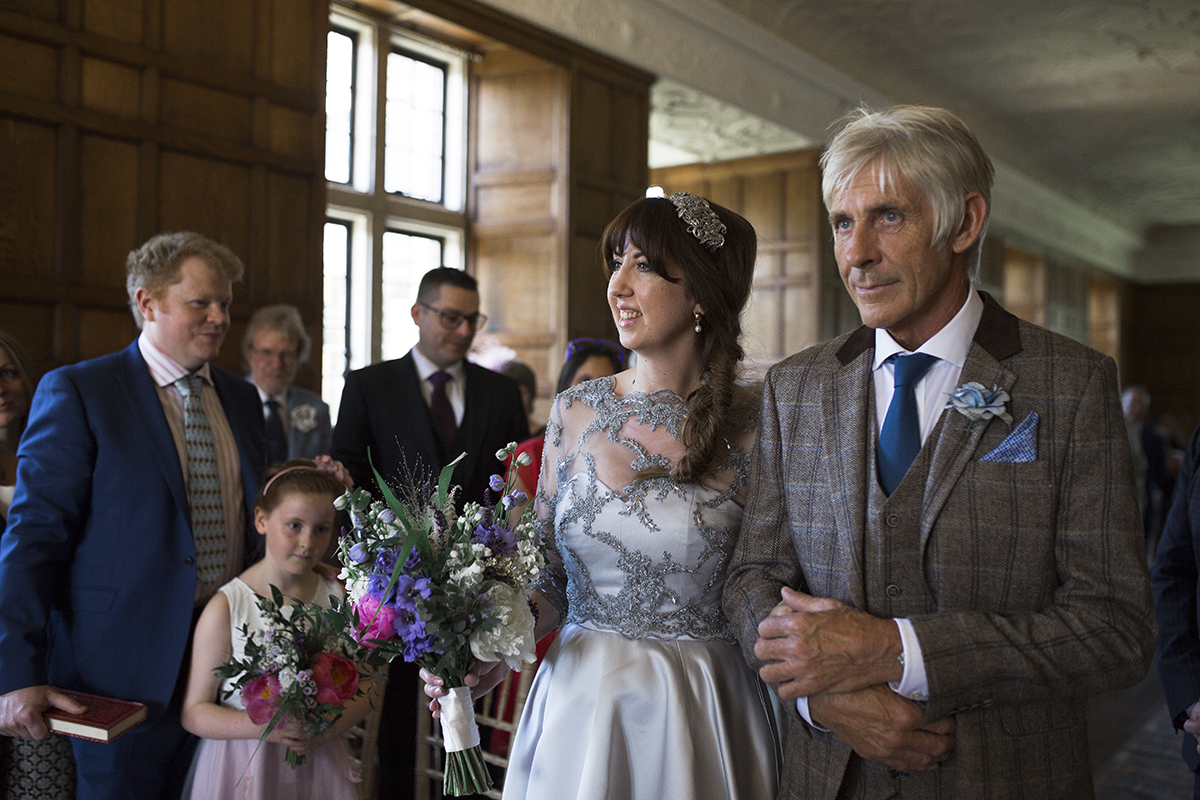 Bride and father walking down the aisle Sophie Lake Photography