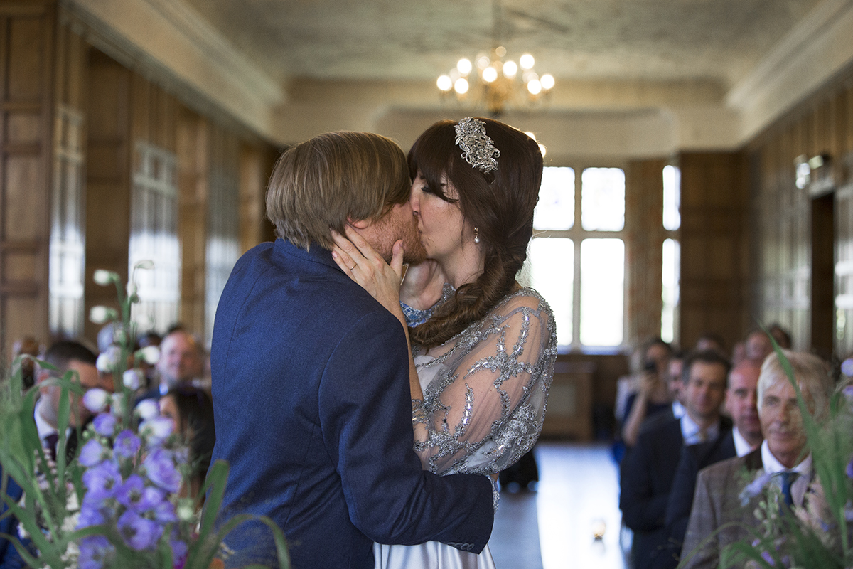 Bride and Groom first kiss Sophie Lake Photography