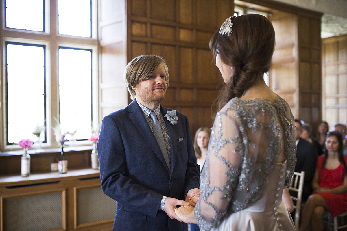 Bride and Groom at Ceremony Sophie Lake Photography
