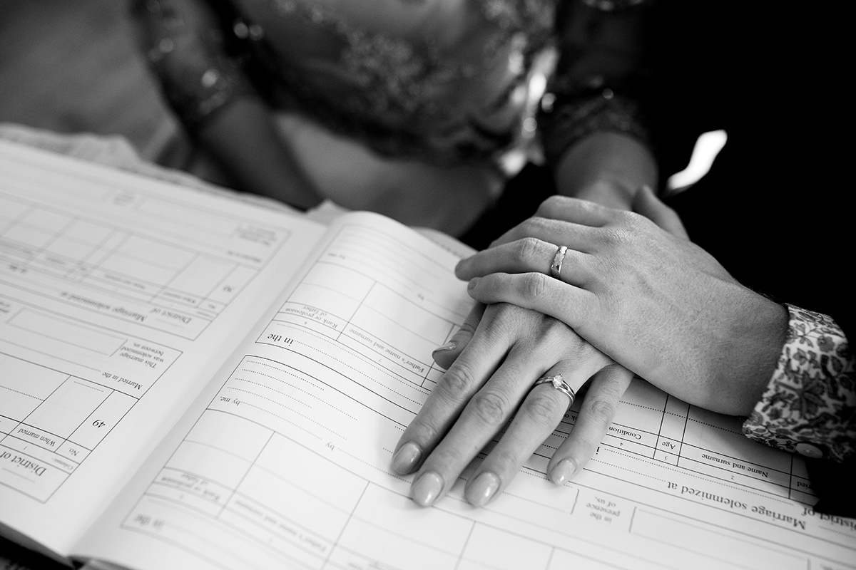Bride and groom's hands Sophie Lake Photography