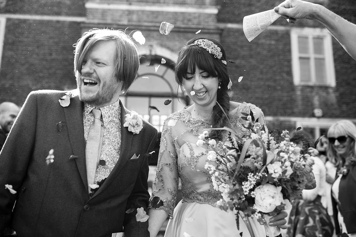 Bride and Groom Confetti Sophie Lake Photography