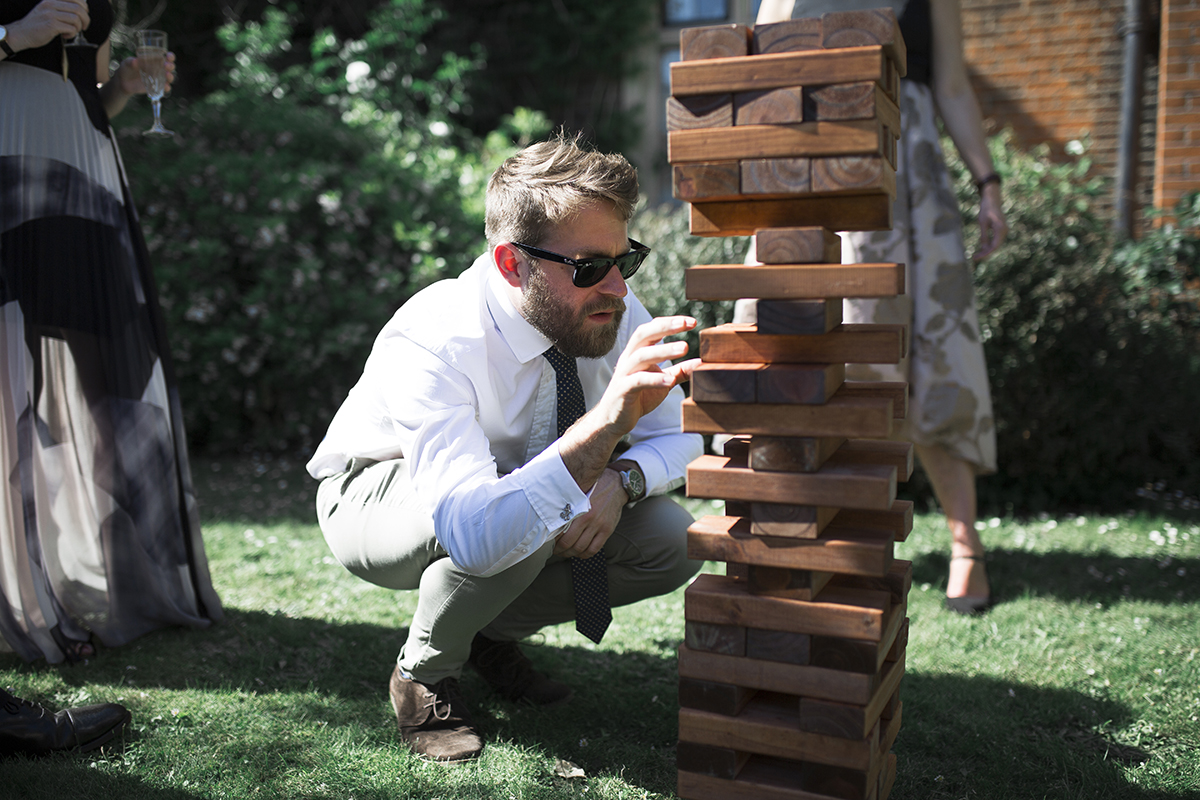 Giant jenga Wedding Sophie Lake Photography