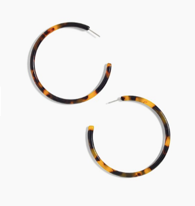 J Crew Tortoise Hoop Earrings