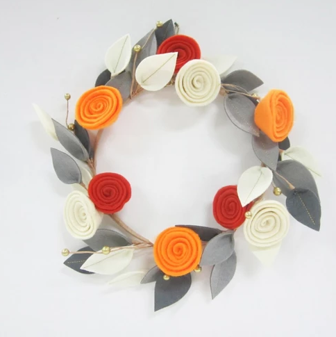 Halloween Floral Felt Wreath