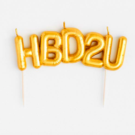 HB2U Gold Balloon Candle