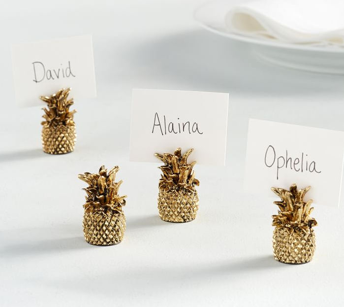 Gold Pineapple Place Card Holders