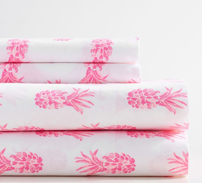 Pineapple Pink Print Sheet Set