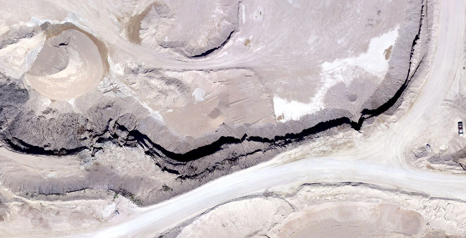 Orthometric photography and digital surface mapping of a gravel pit