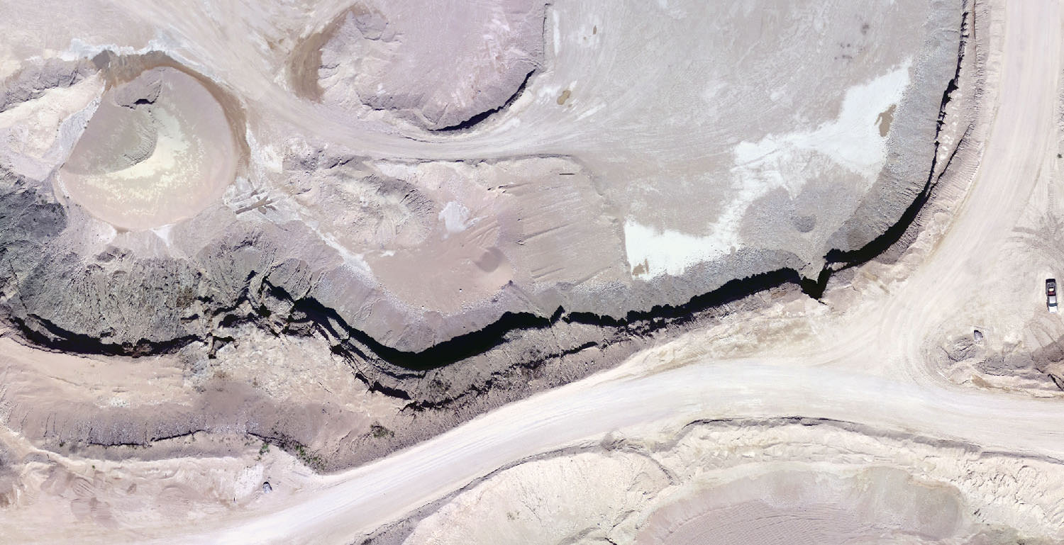 Orthometric photography and digital surface mapping of a gravel pit