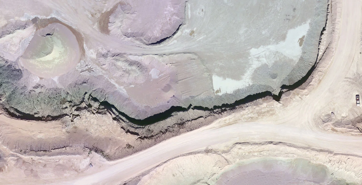 Orthometric photography and digital surface mapping of a gravel pit