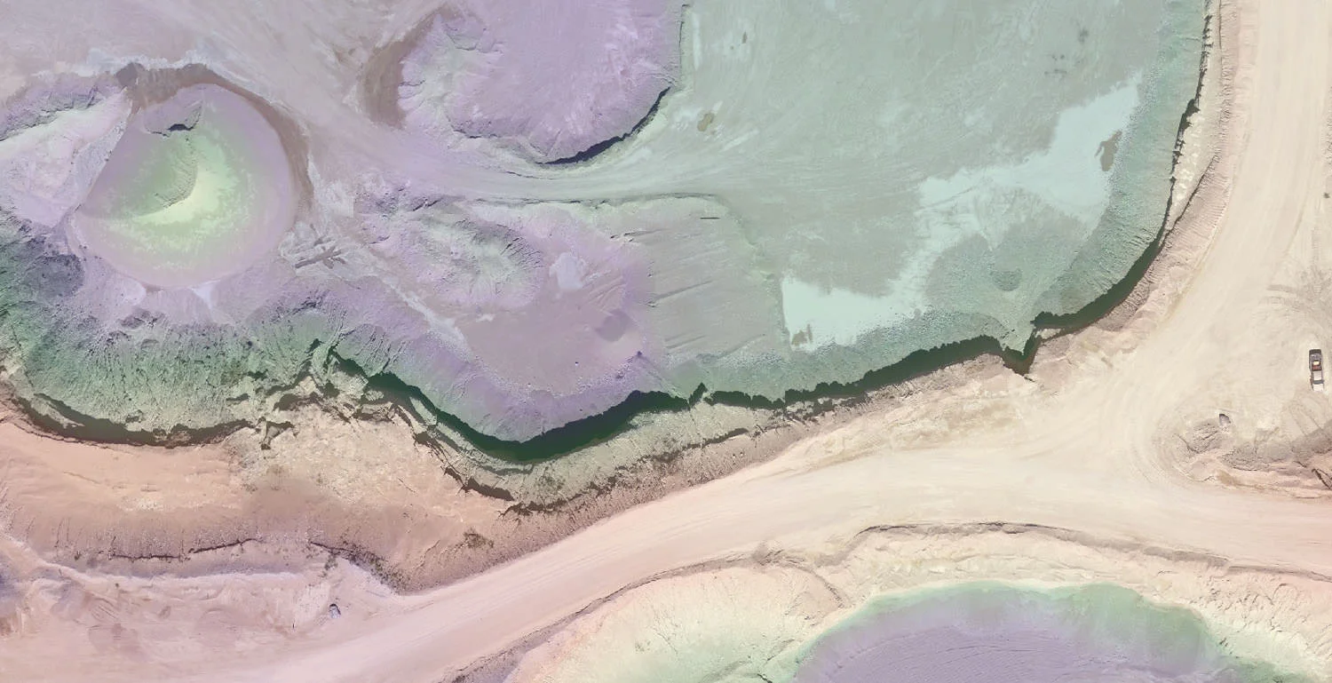 Orthometric photography and digital surface mapping of a gravel pit