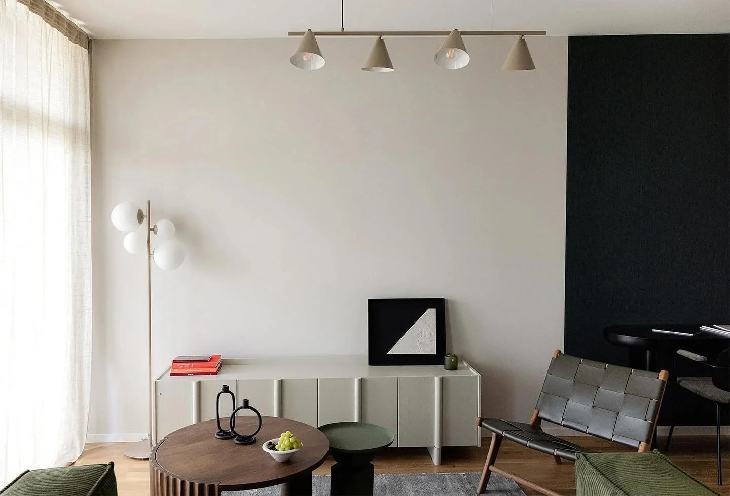 A mix of mid-century modern and contemporary pieces . Art work from @taisiacorbut from gallery @himera.ro . Photo credit @chillimarketingro