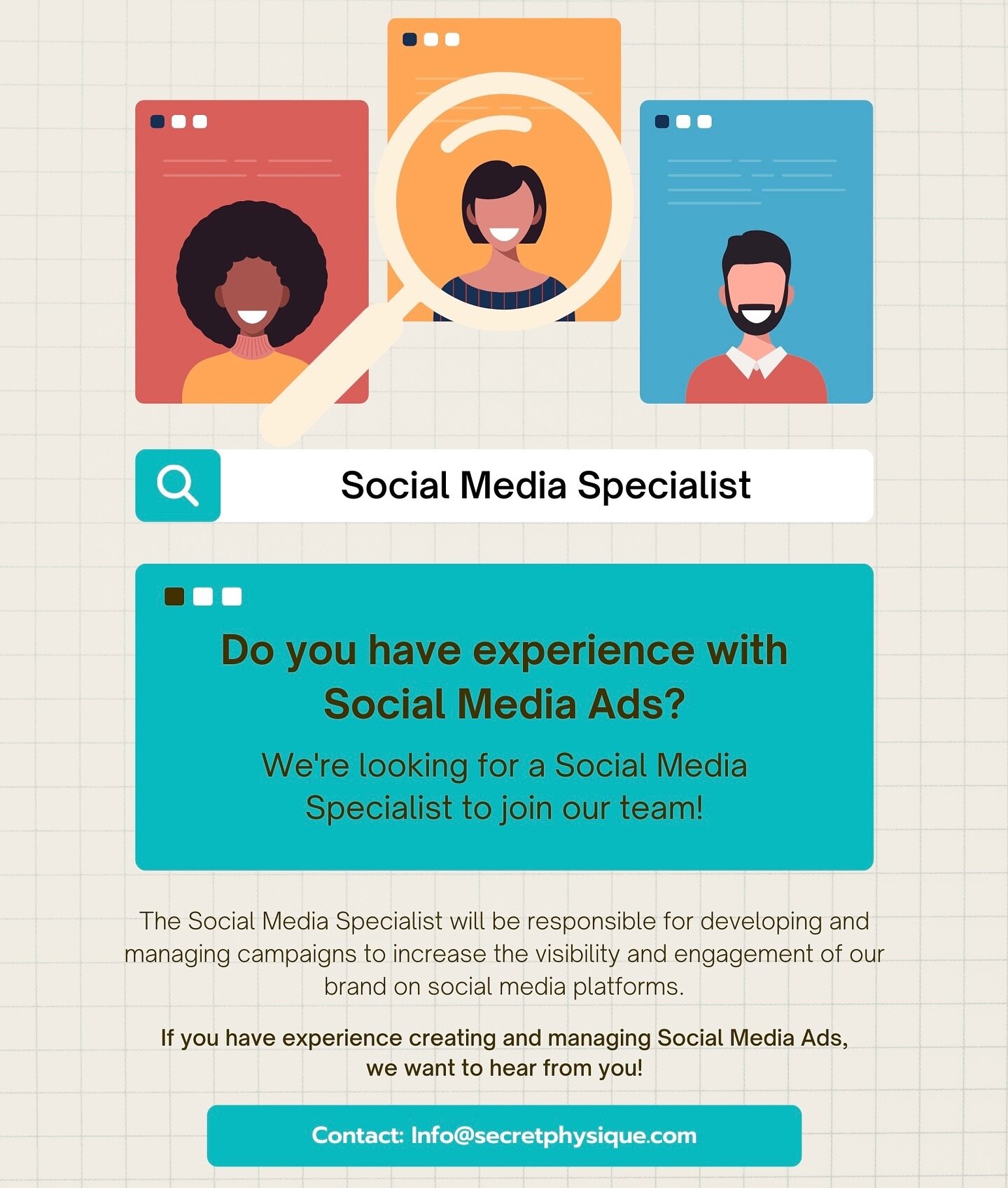 Looking for a social media expert to grow our brand!  DM or email for info.

#socialmediamarketing #socialmediaexpert #secretphysique #instagood #instagram #facebook