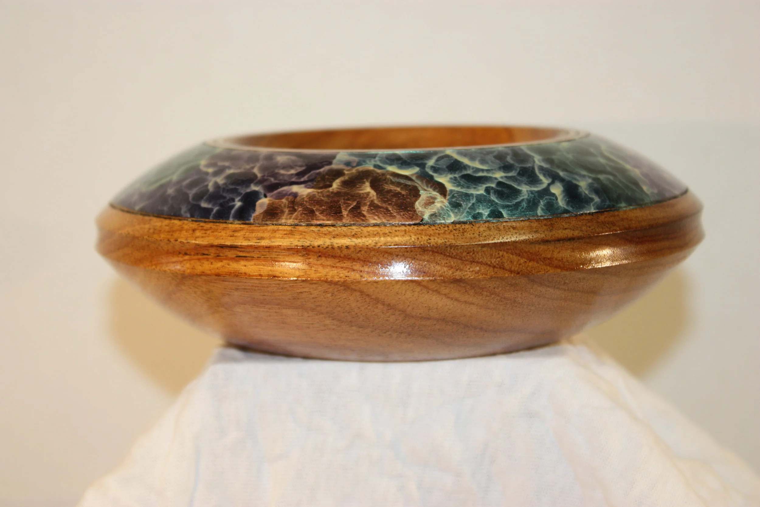 Small Cherry Vessel W/Iridescent Ring