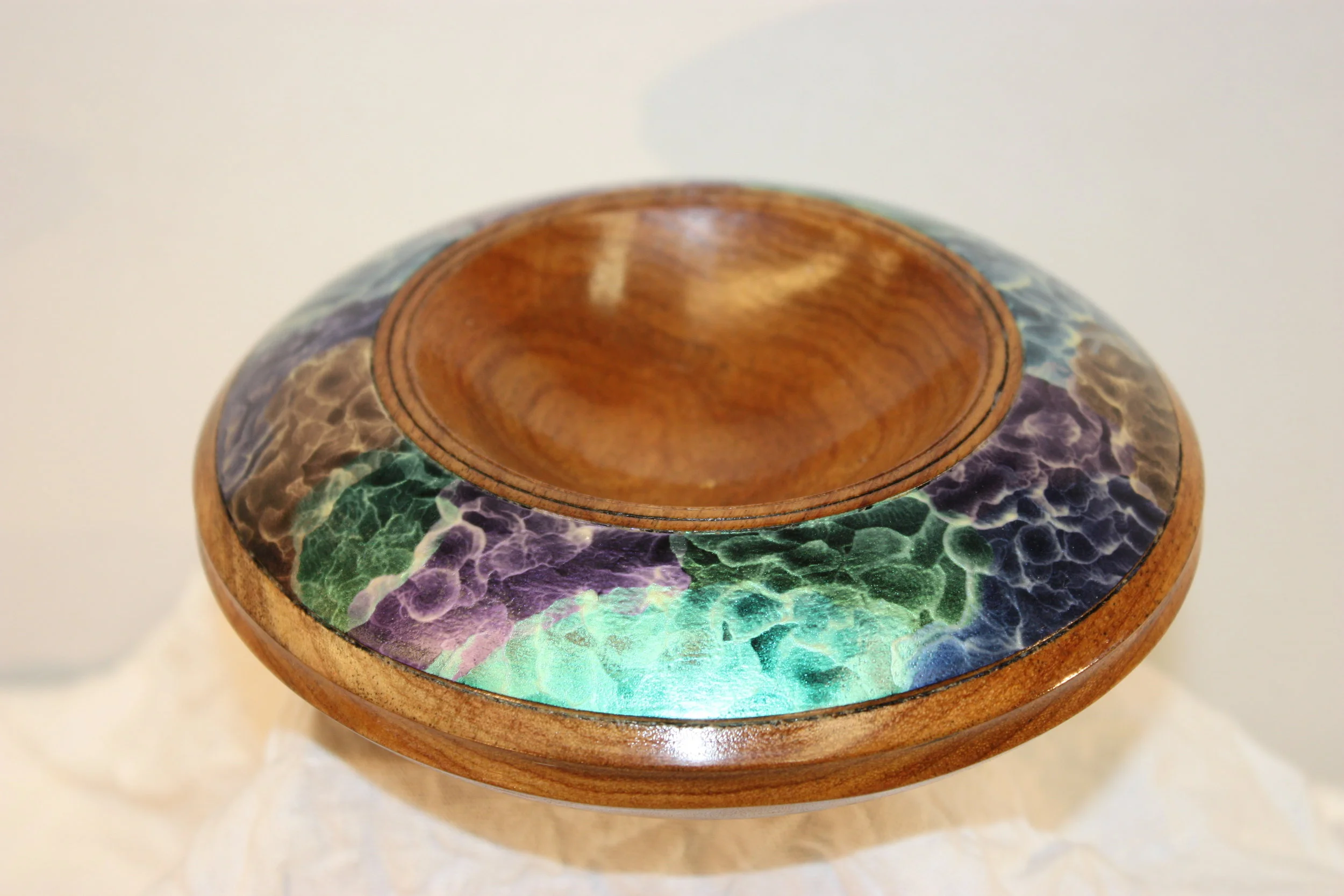 Small Purple Hart Ring Box W/Mapel Finial