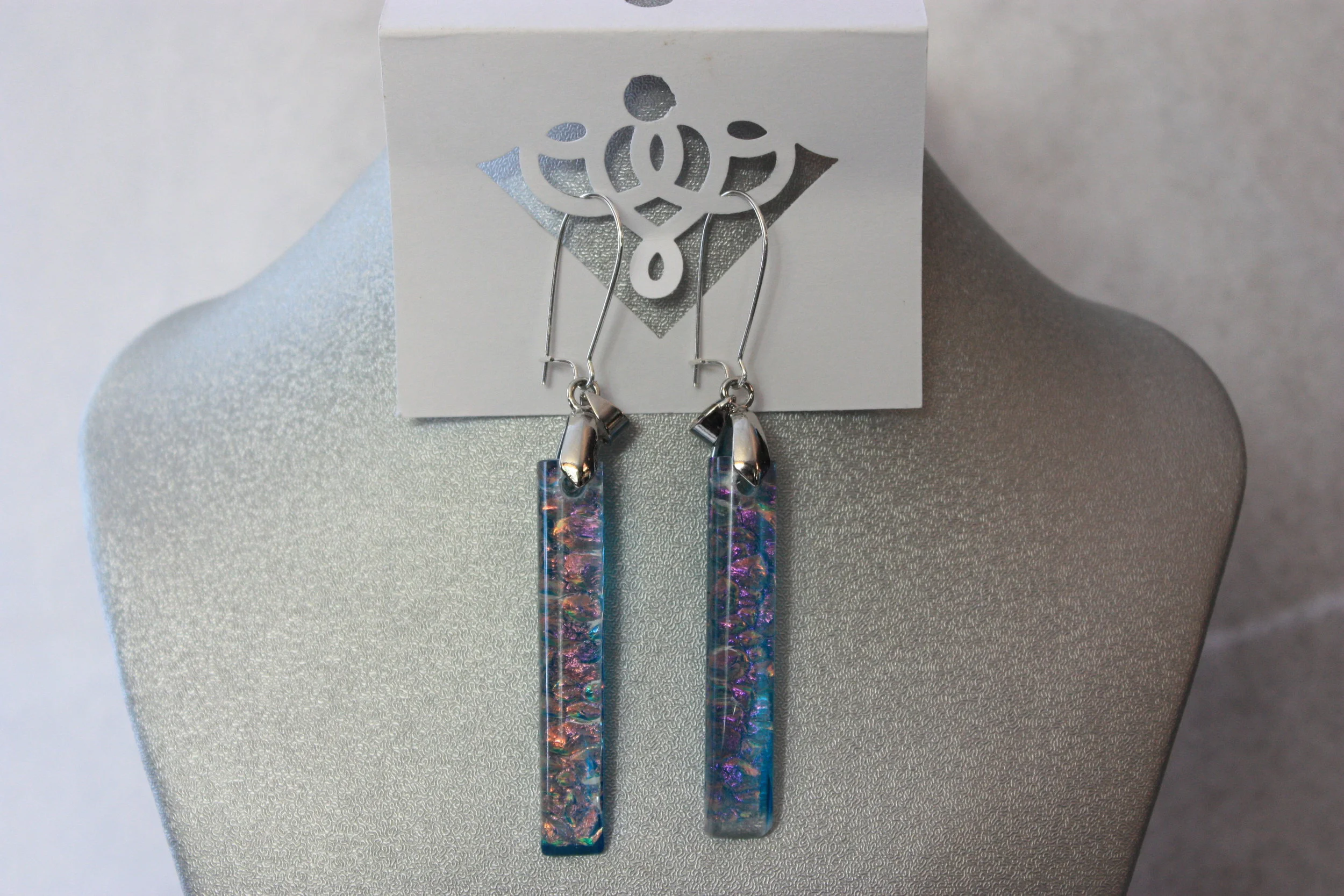Pair of Blue Dichroic Earrings  