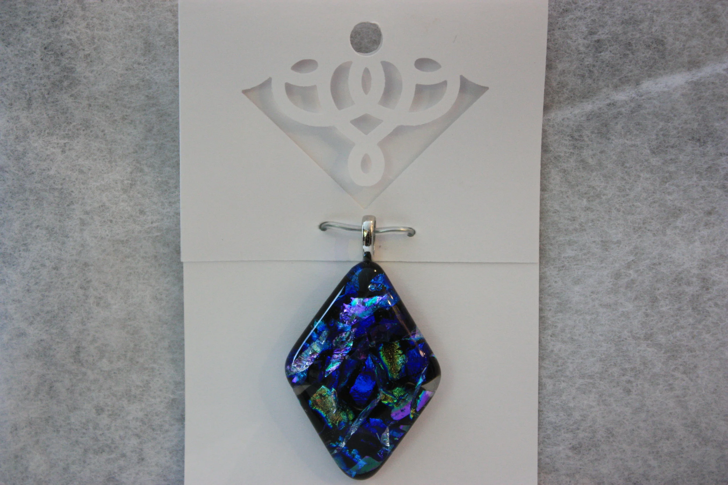 Two Sided Maroon & Blue Dichroic Earring set