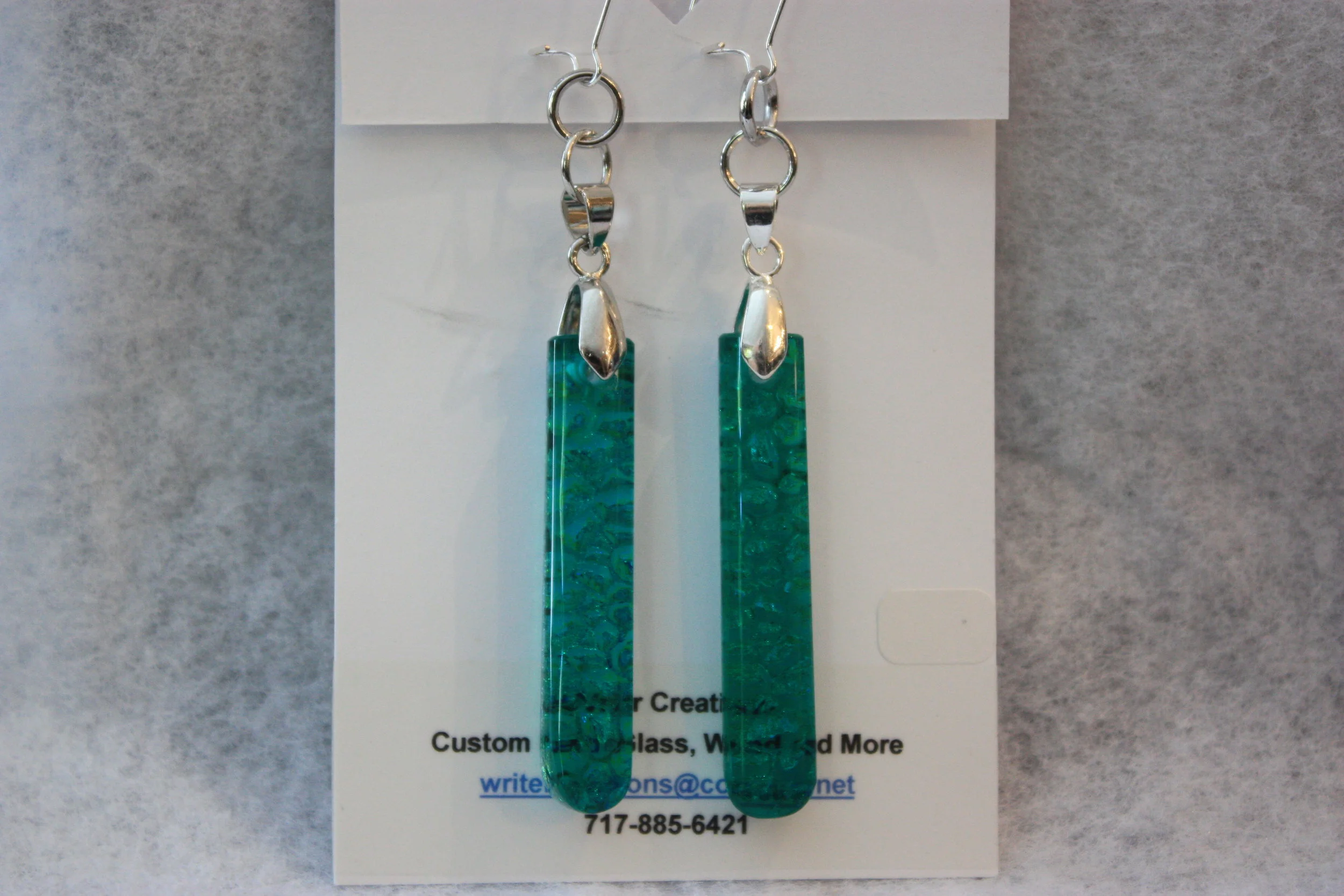 Green Dichroic Earring Set