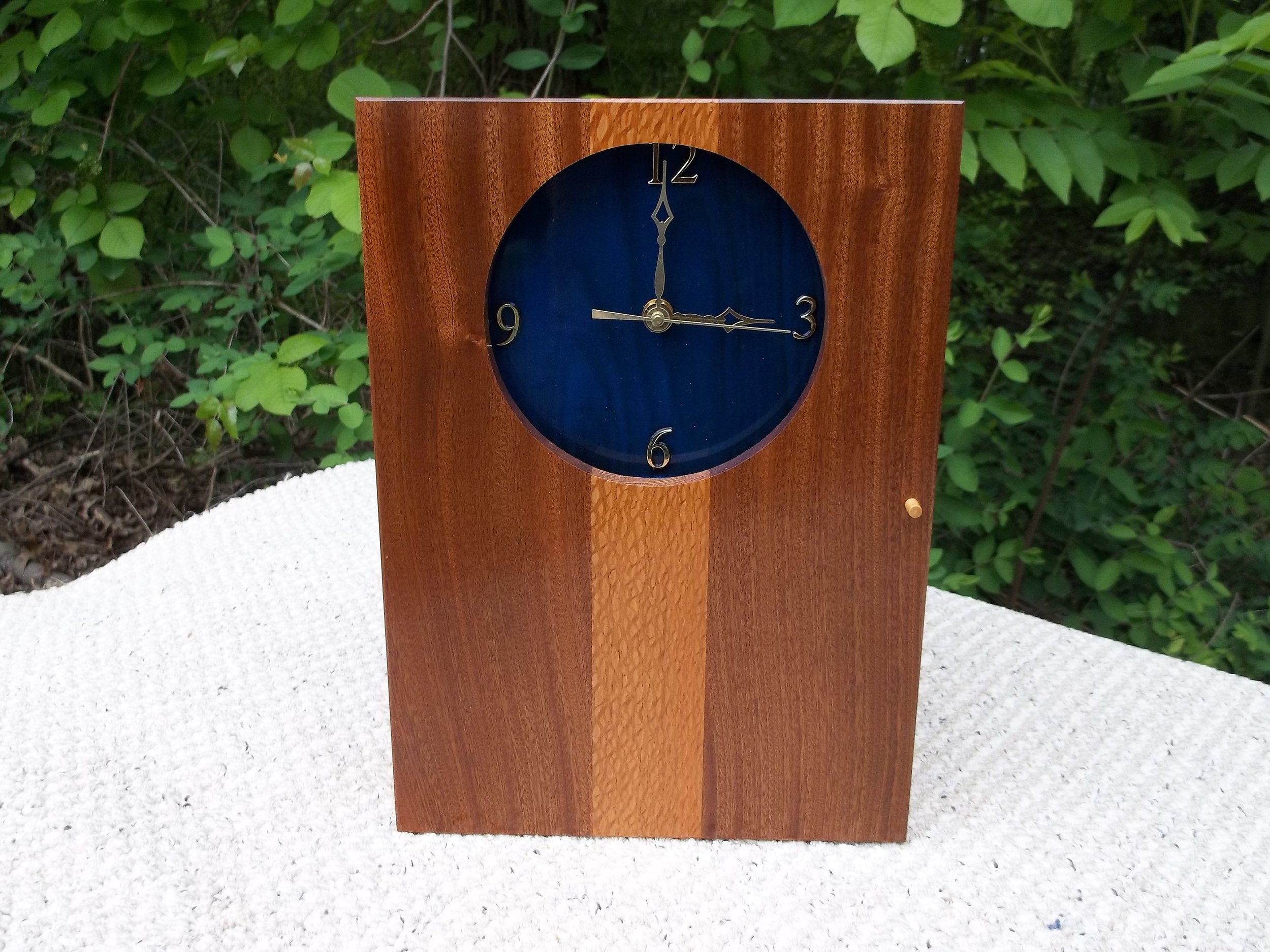 Lace Wood Key Box W/Clock