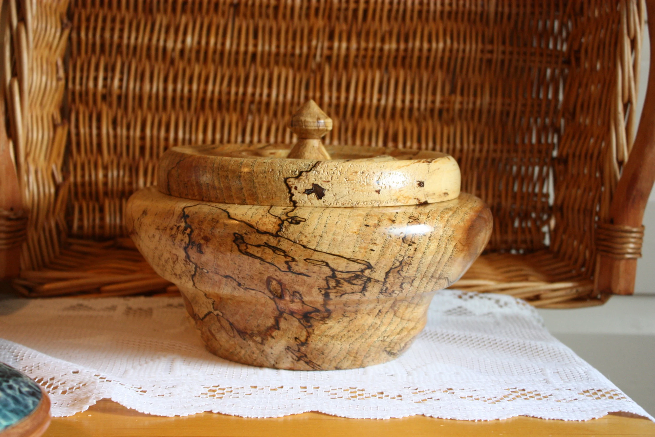 Spalted Pecan Bowl with Lid