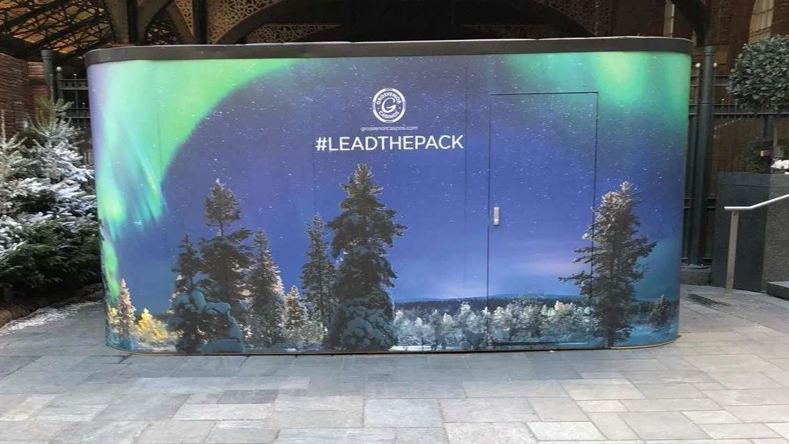 Grosvenor Casinos #LEADTHEPACK pop-up VR booth with a northern lights wrap