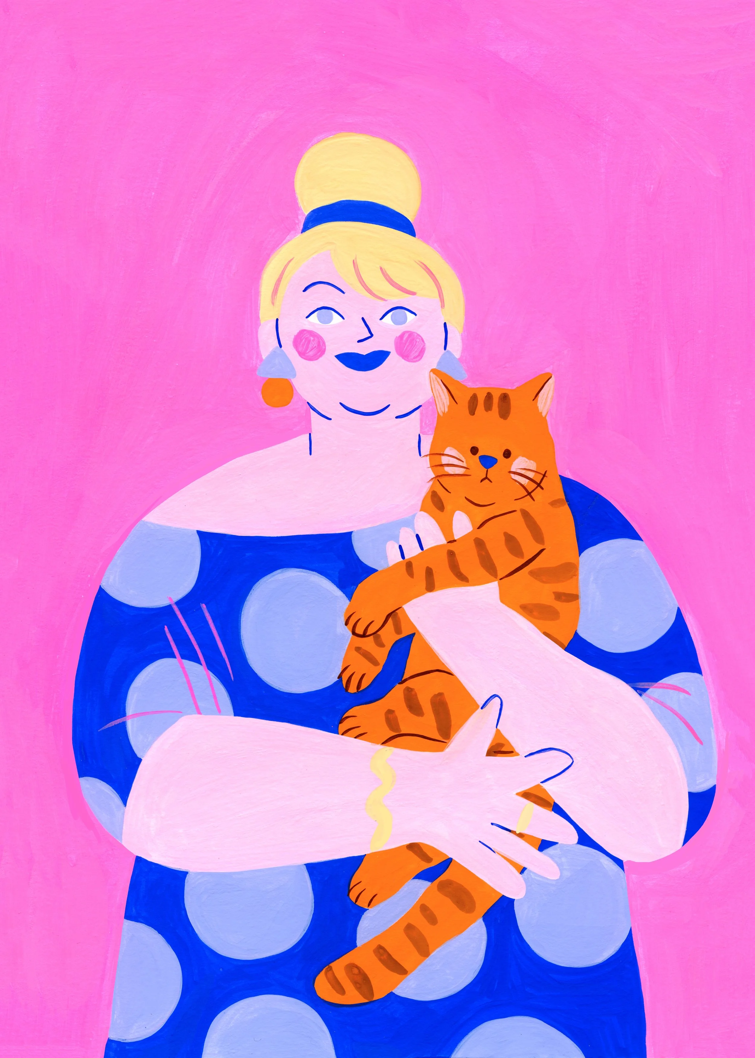 femme et chat gouache.jpg