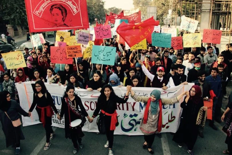 Students Solidarity March (Lahore, Dec 2018) demanding tuition freeze, restoration of students’ unions and safe campuses. Photo: Asian Marxist Review