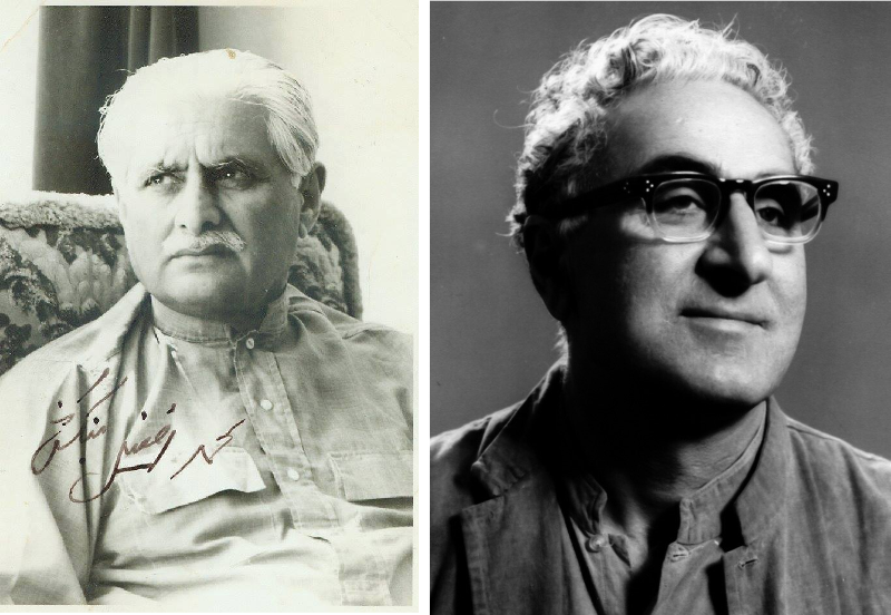 Left: Afzal Bangash, a leader of the MKP. Source: AWP . Right: Wali Khan, a leader of NAP. Wali Khan’s father was Bacha Khan, the so-called “Frontier Gandhi”. Source: Dr. Ghulam Nabi Kazi