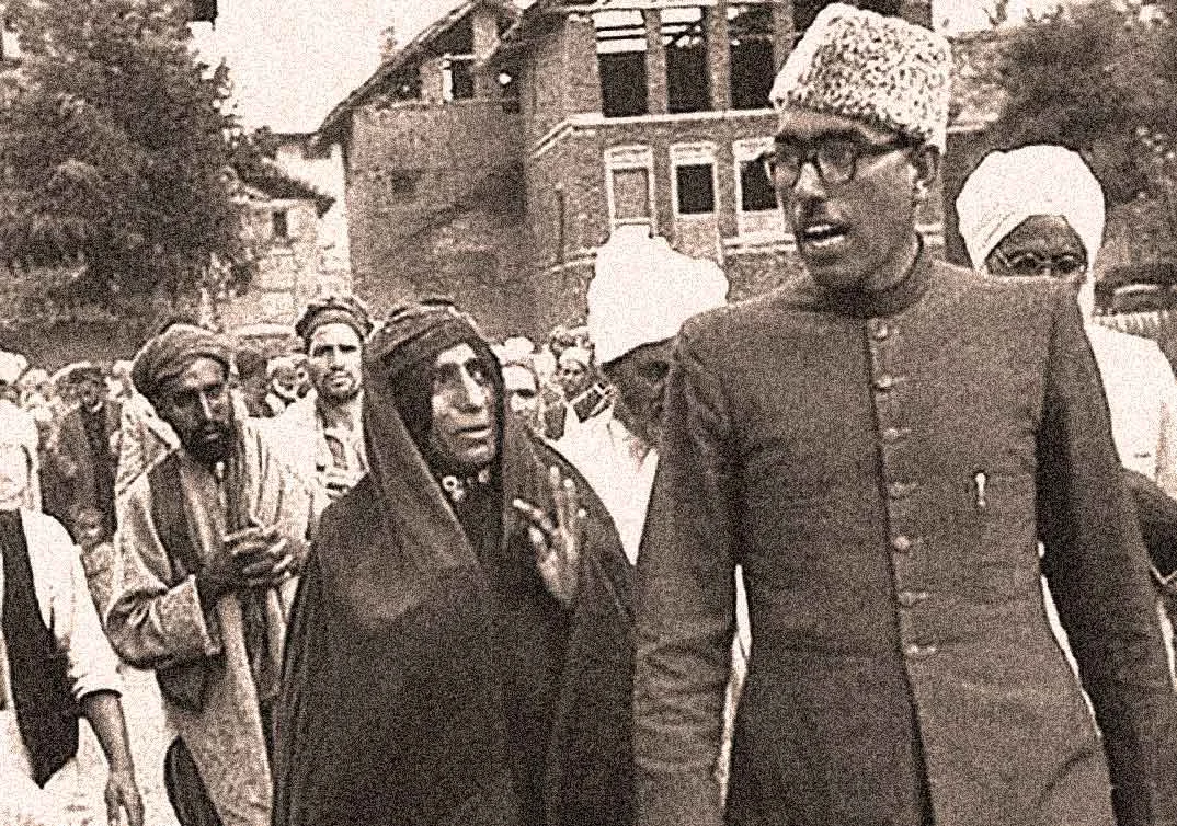 Sheikh Abdullah was the second Prime Minister of Jammu and Kashmir and a key political figure during the time of accession. His son Farooq Abdullah and grandson Omar Abdullah, both former Chief Ministers of Jammu and Kashmir, were detained along with other politicians when Kashmir’s special status was revoked recently by the Indian government. Image: Rising Kashmir