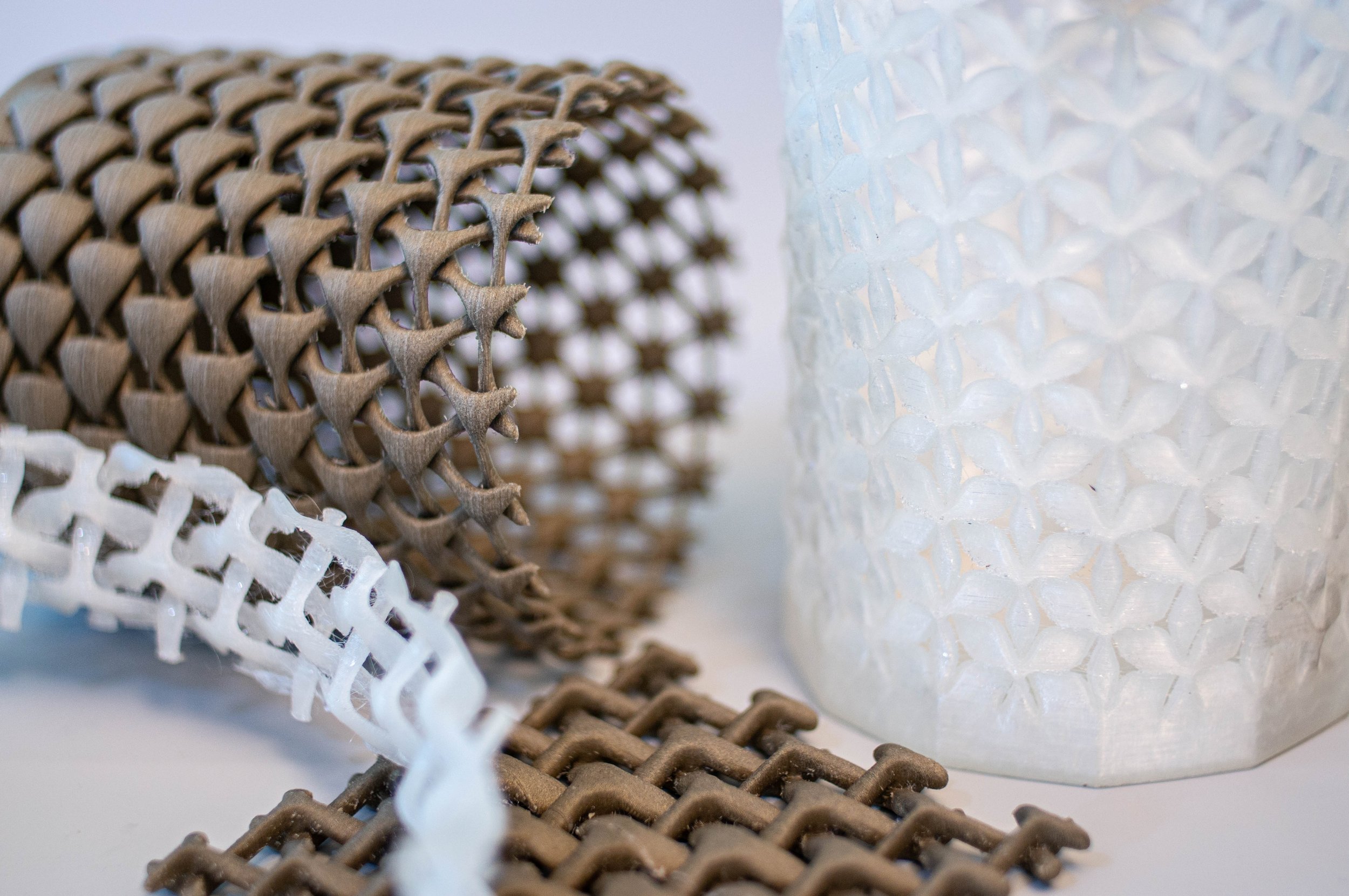 3d printing makes it possible to manufacture these complex geometric forms.