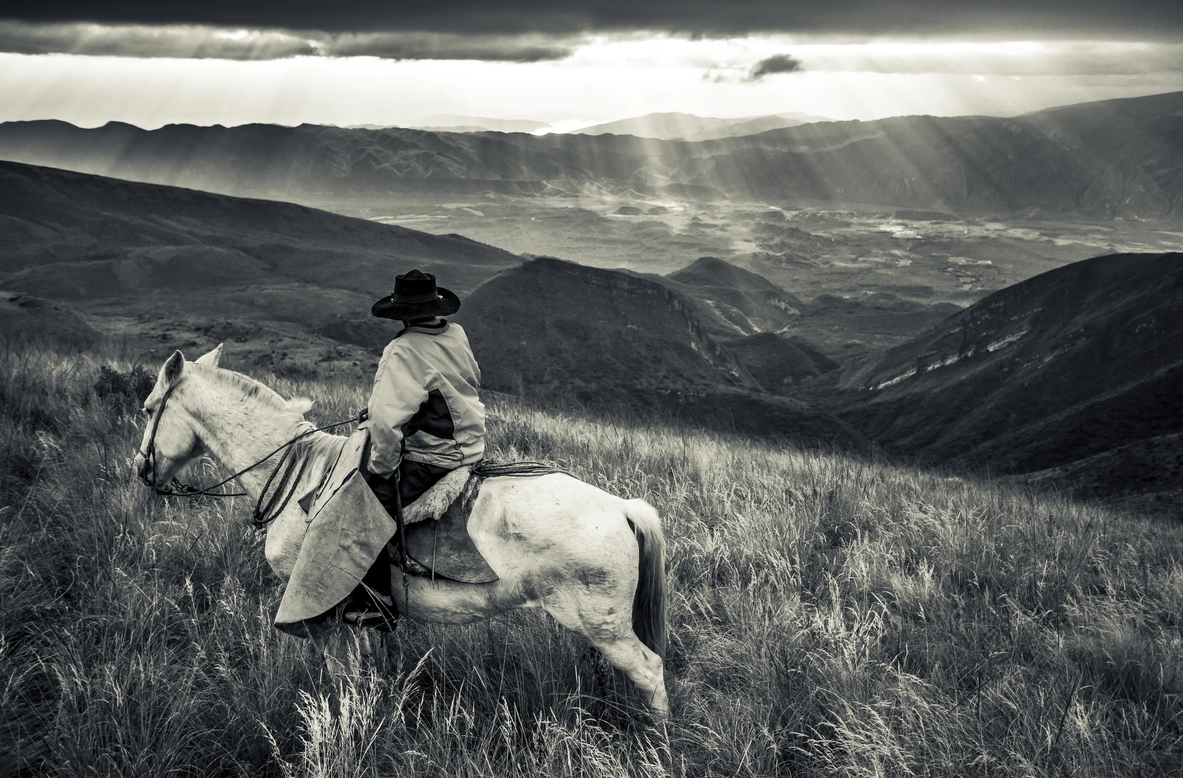 Antonio on Mount Creston with Condor Valley behind