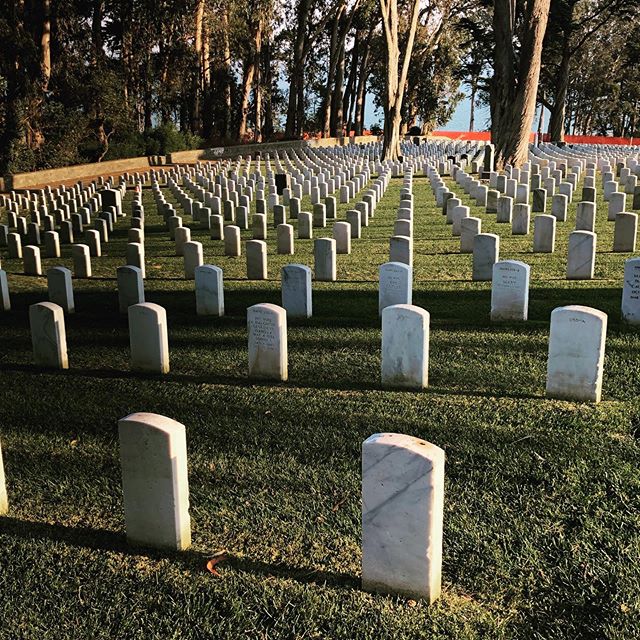 The beautiful S.F. National Cemetary in the Presidio.