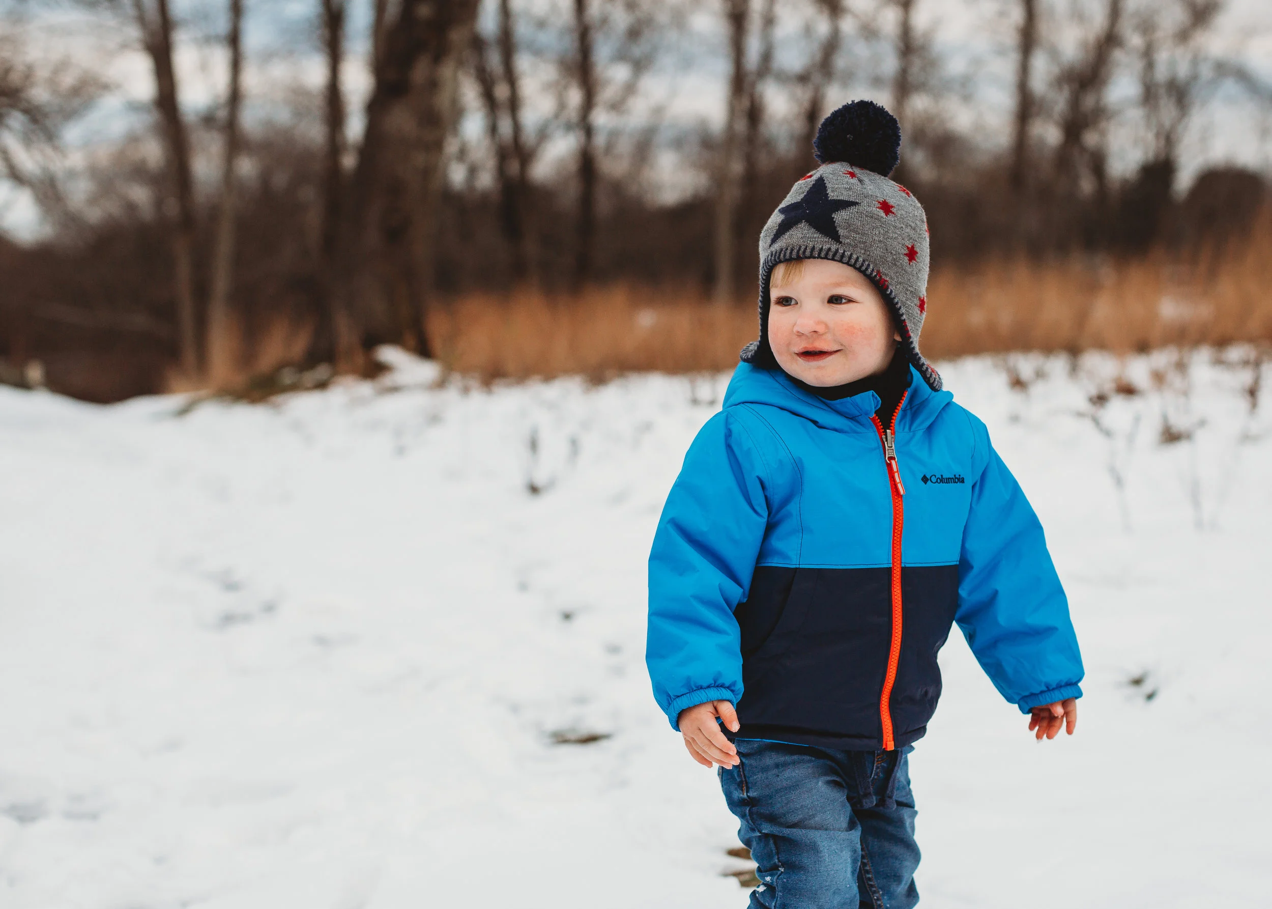 Snowy toddler photo session / Boston family photographer