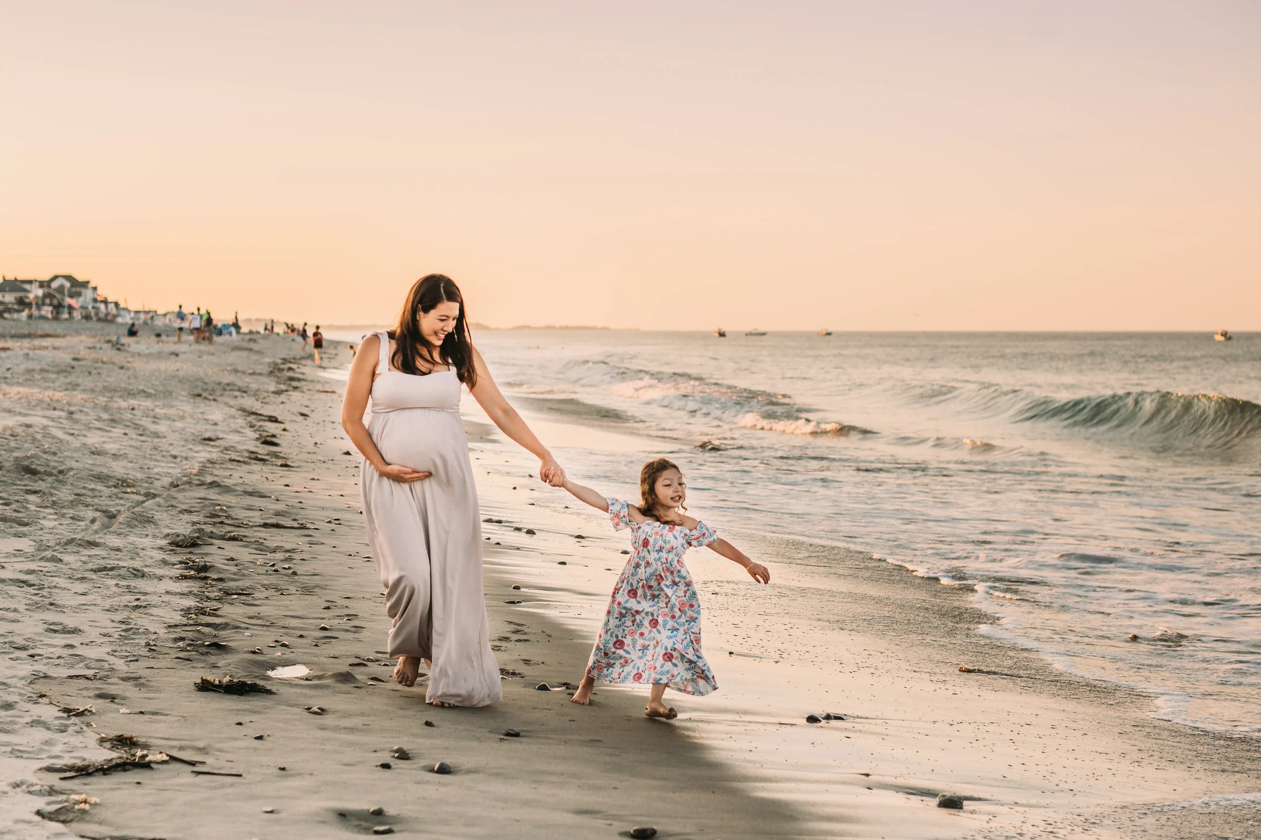 Scituate, Massachusetts Sunset Maternity Photography Session 