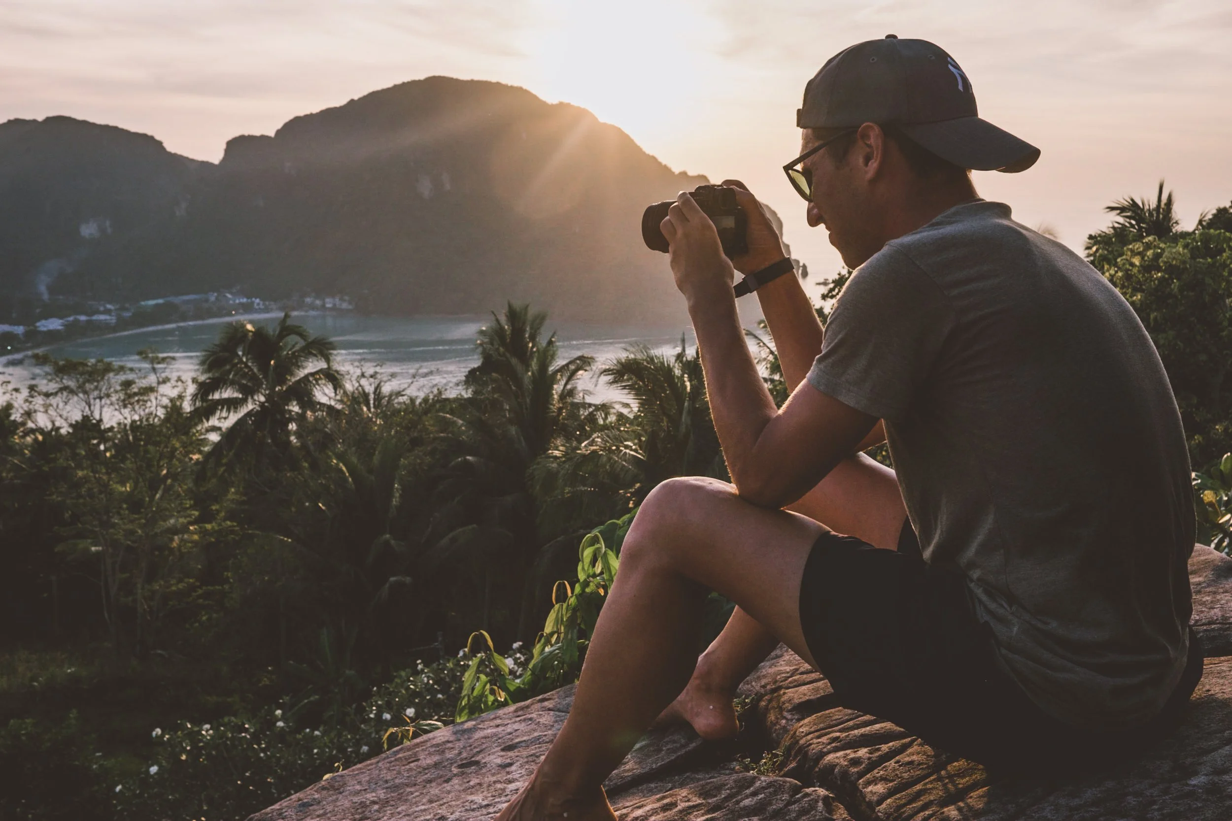 sunset phi phi islands thailand