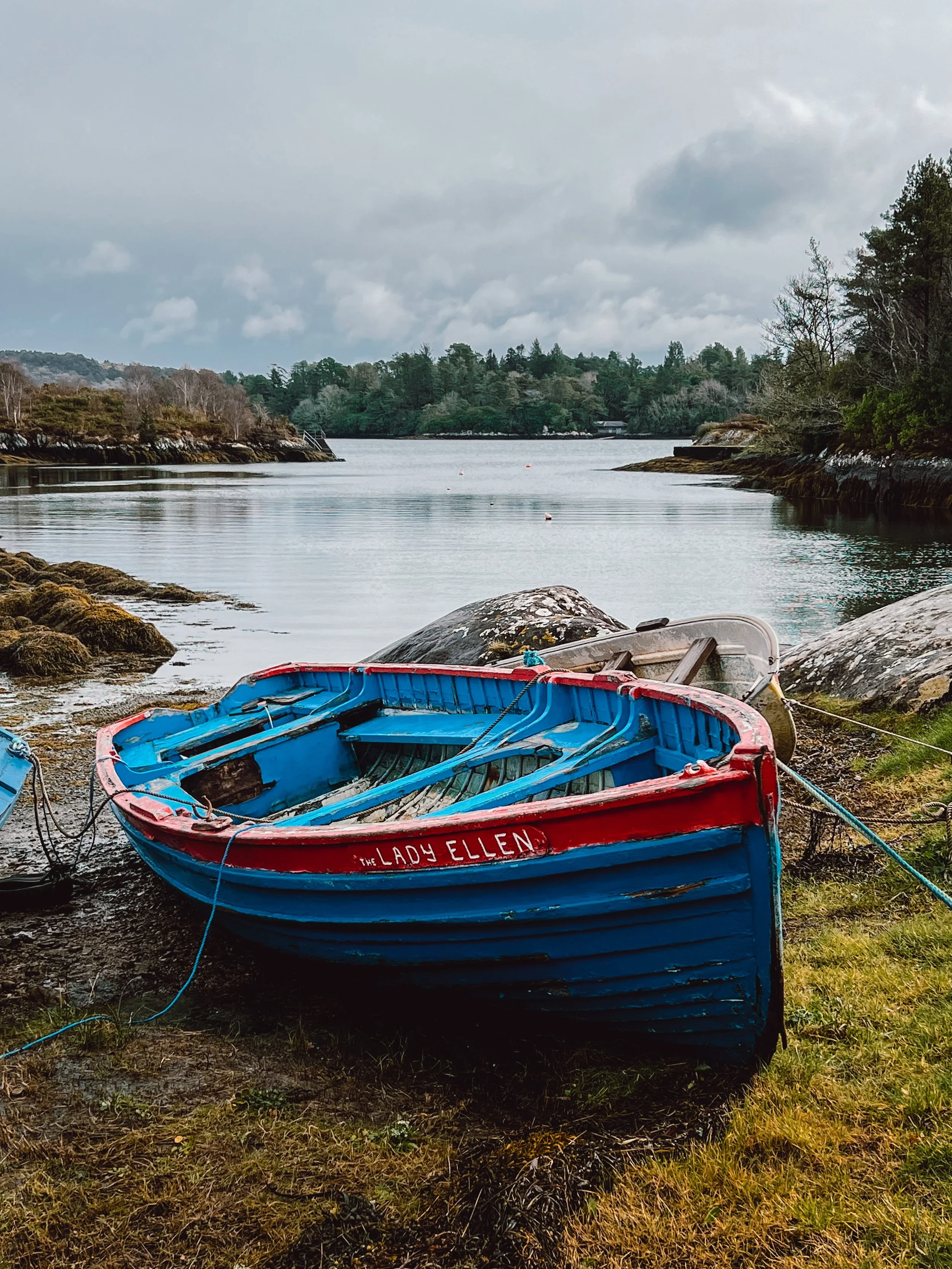 Boat in Ireland overlooking the estuary